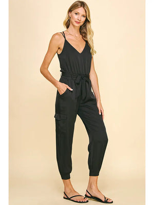 Sleeveless Satin Jumpsuit