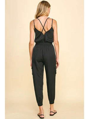 Sleeveless Satin Jumpsuit