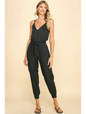 Sleeveless Satin Jumpsuit