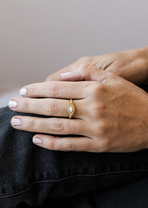 Opal Evil Eye Ring