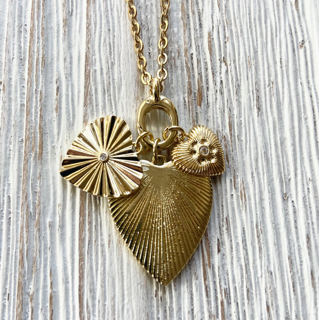 Triple Heart Charm Necklace