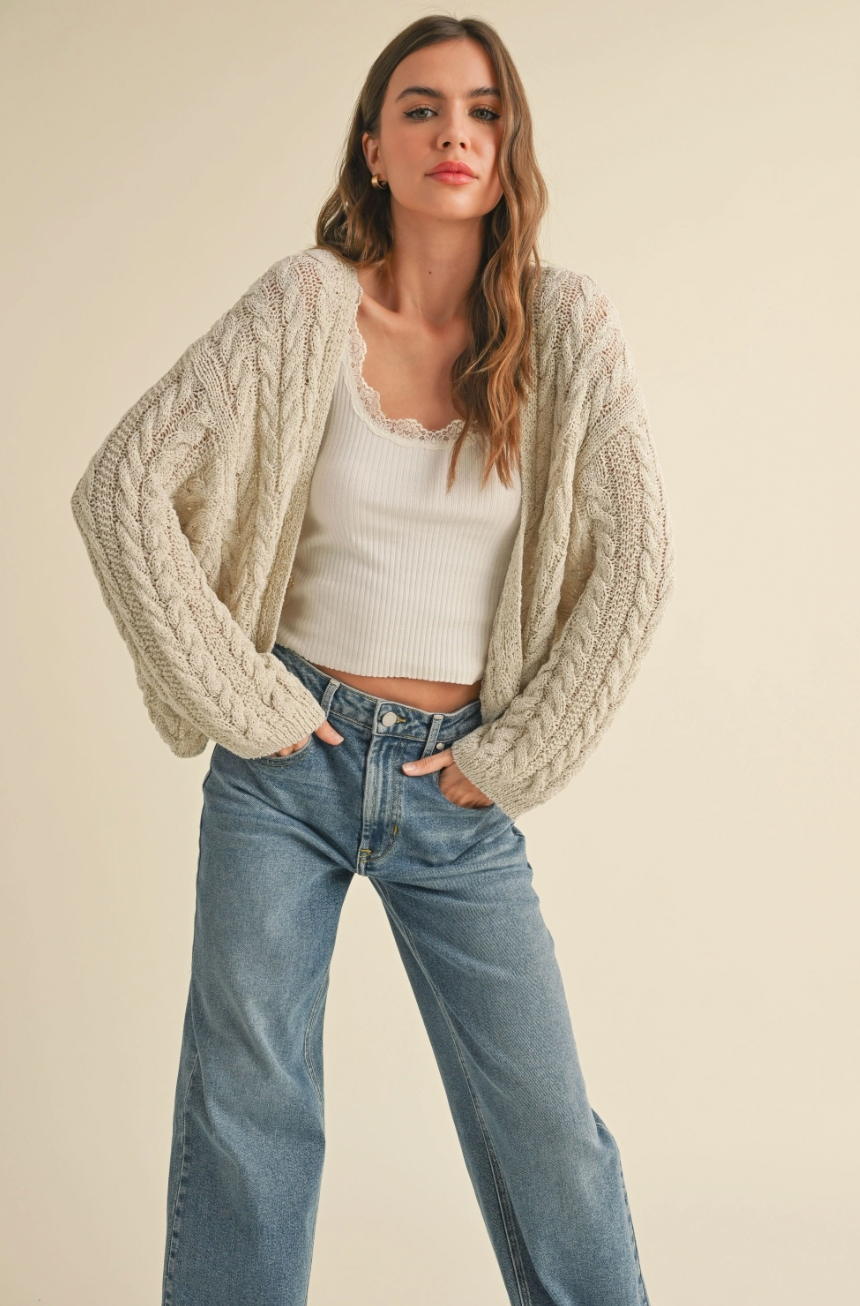 Light Weight Cable Knitted Cardigan