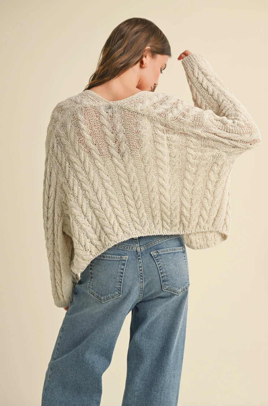 Light Weight Cable Knitted Cardigan