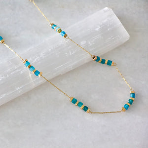 Square Stone Beaded Chain