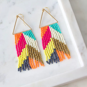 Beaded Chevron Earrings