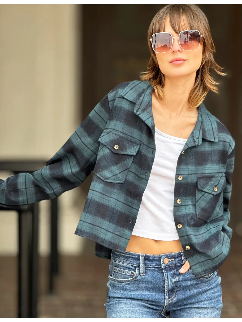 Boxy Flannel Top