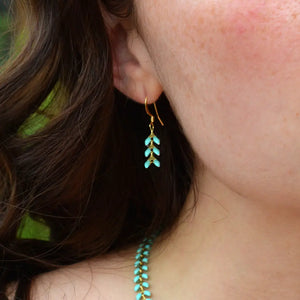 Artemis Turquoise Enamel Arrow Earrings