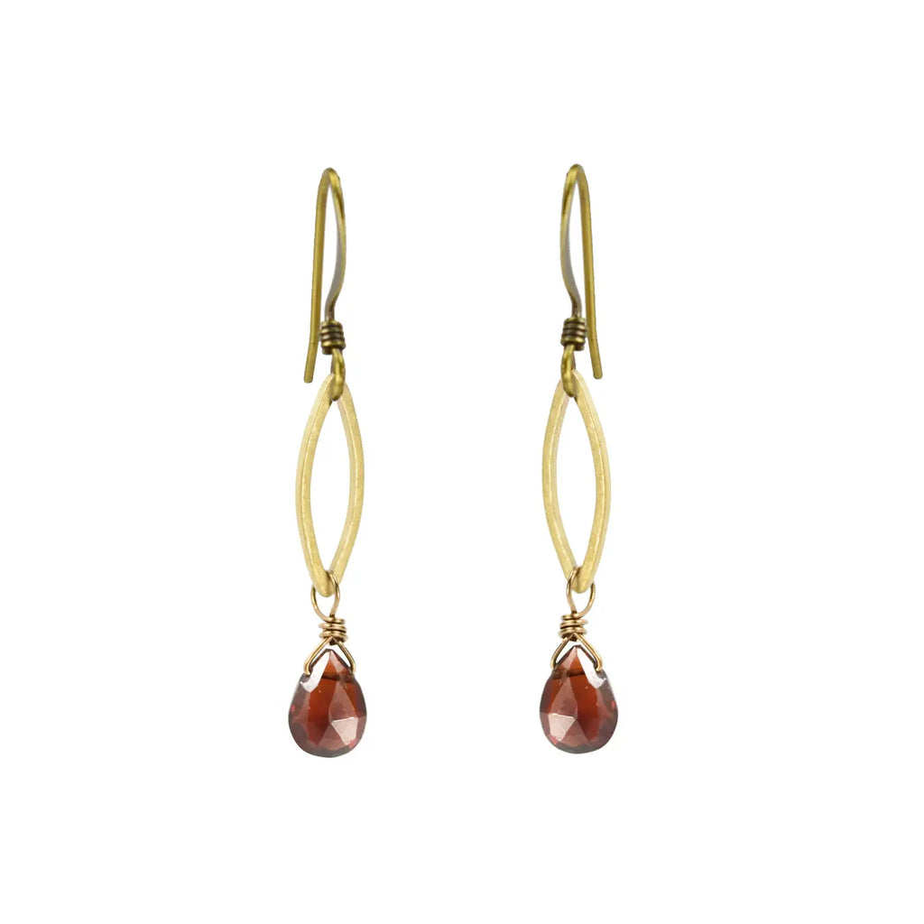 Red Garnet Teardrop Earrings