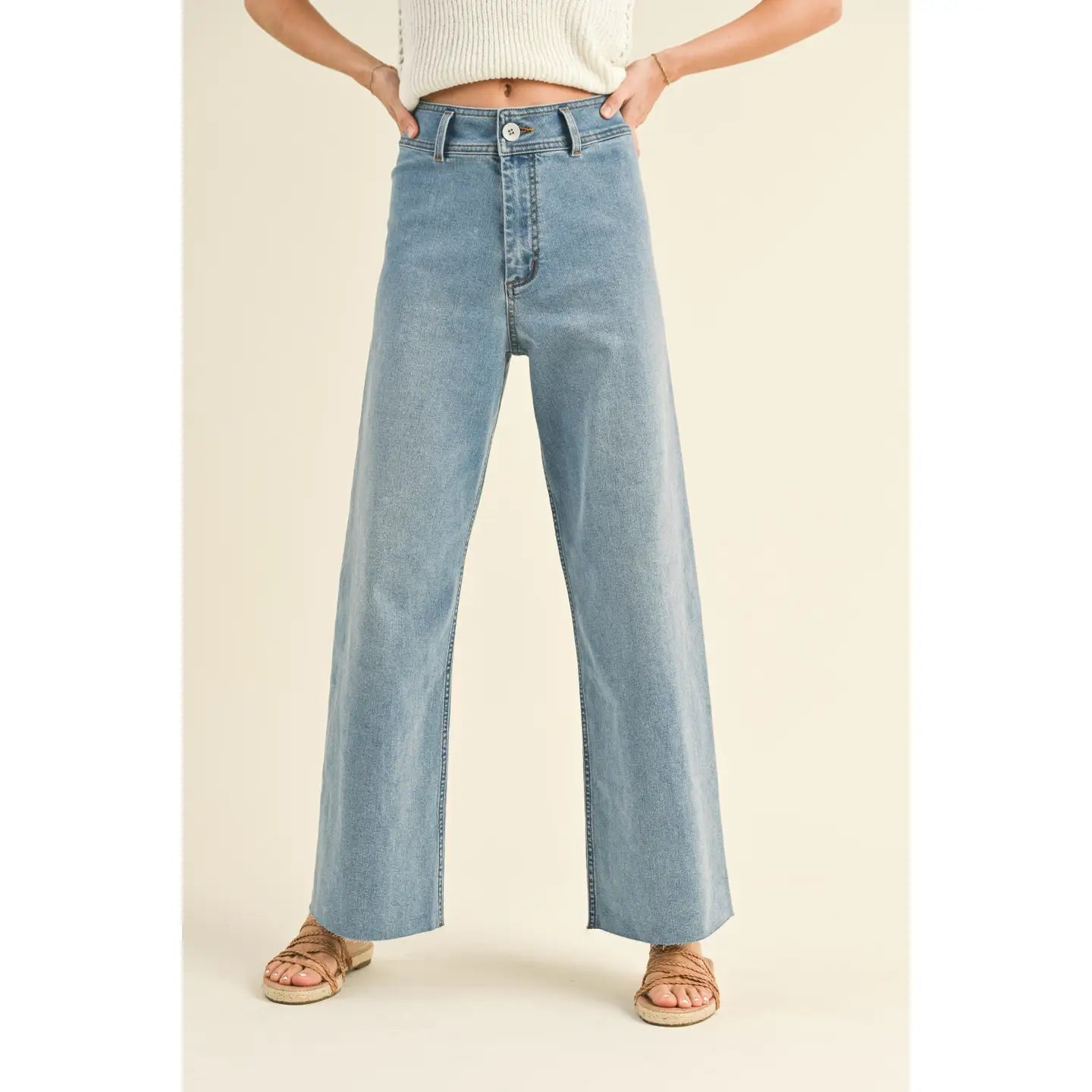 Miou Wide Leg Denim Pants