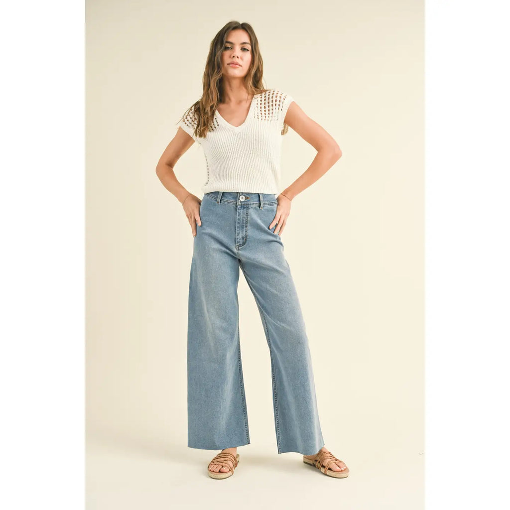 Miou Wide Leg Denim Pants