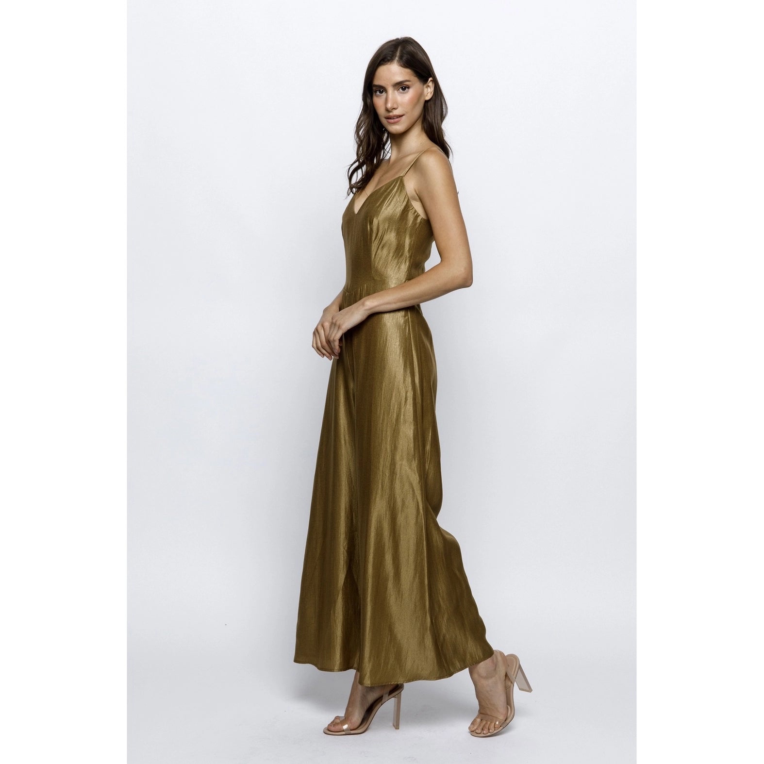 Solid Gold Wide Leg Jumpsuit