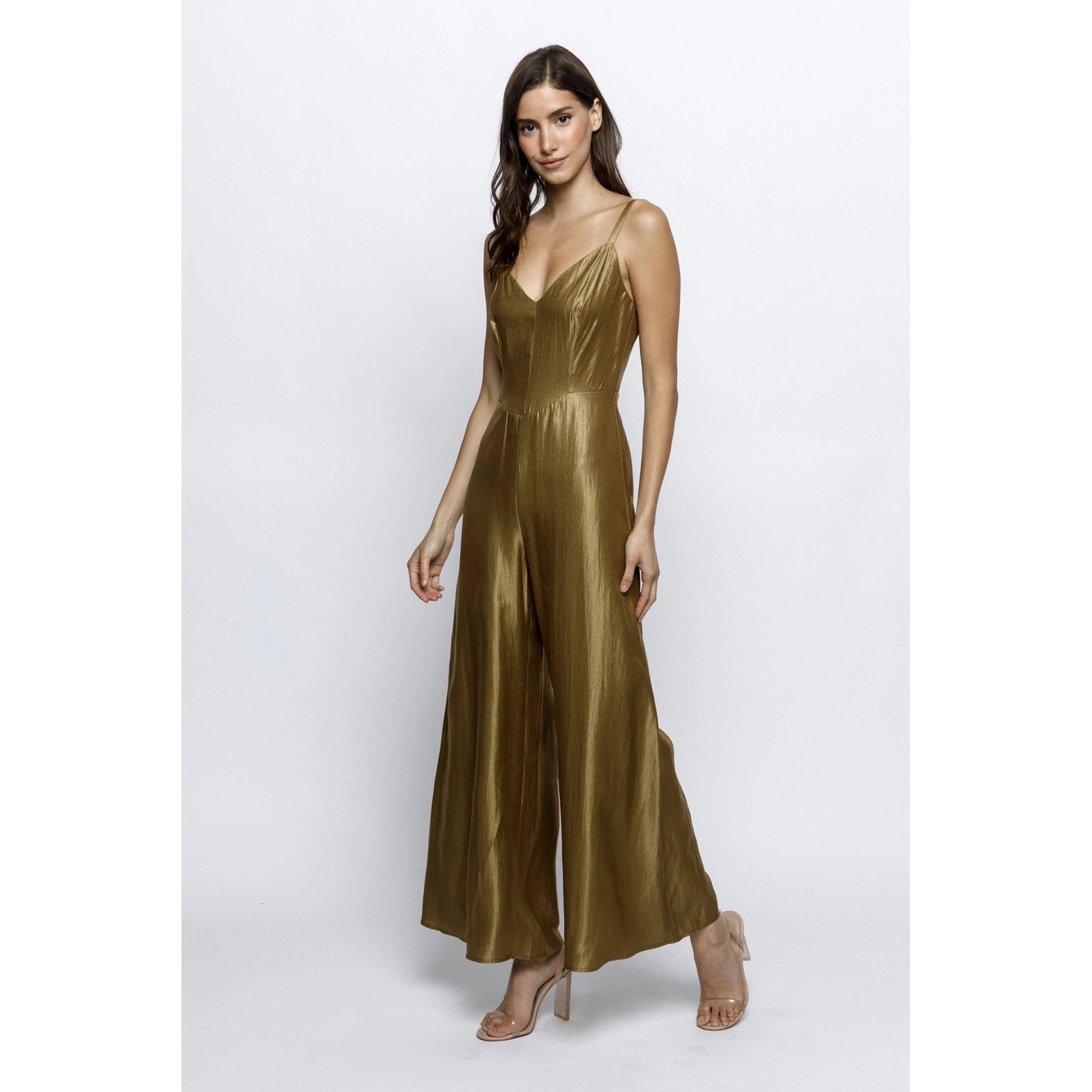 Solid Gold Wide Leg Jumpsuit