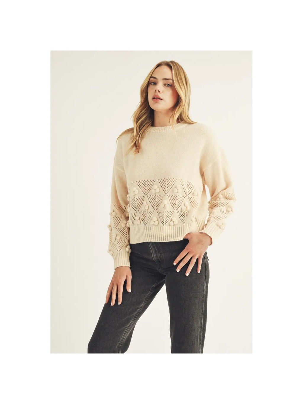 Laser Cut Knit Pattern Sweater