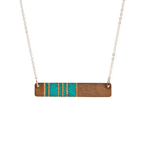 Lines Medium Teal Necklace