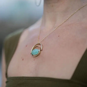 Aqua Chalcedony Necklace