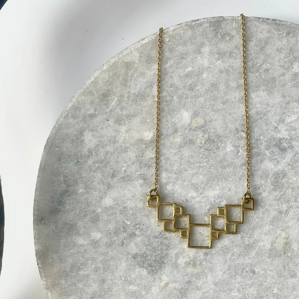 Geometry in Squares Necklace