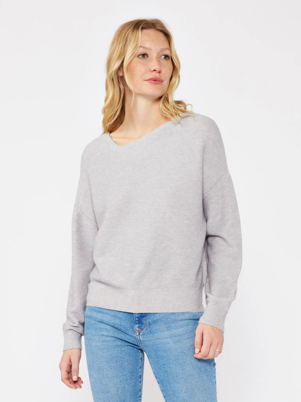 Drop Shoulder Rib Pullover