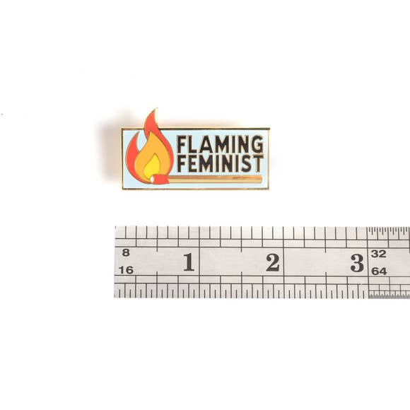 Flaming Feminist Pin