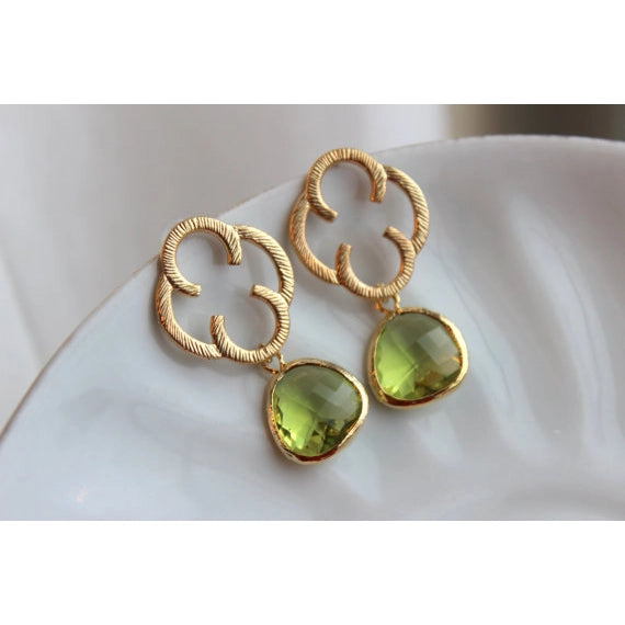 Peridot Clover Earrings