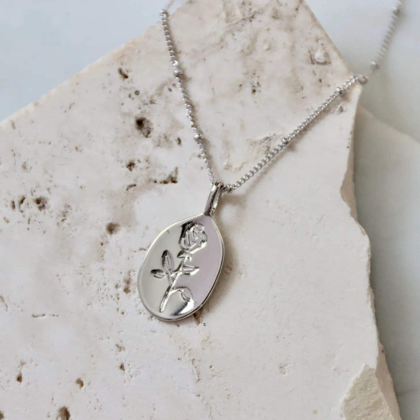 Rose Stamped Necklace